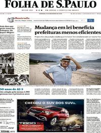 Capa do jornal Folha de S.Paulo 09/12/2018