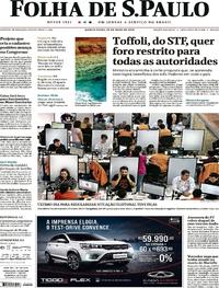 Capa do jornal Folha de S.Paulo 10/05/2018