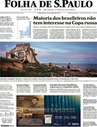Capa do jornal Folha de S.Paulo 12/06/2018