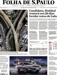 Capa do jornal Folha de S.Paulo 12/09/2018