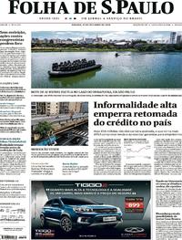 Capa do jornal Folha de S.Paulo 13/10/2018