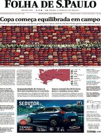 Capa do jornal Folha de S.Paulo 14/06/2018