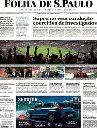 Capa do jornal Folha de S.Paulo 15/06/2018