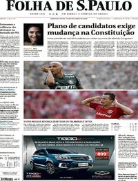 Capa do jornal Folha de S.Paulo 15/10/2018