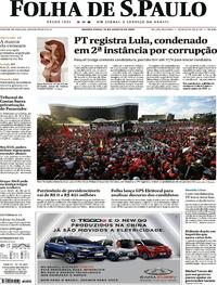 Capa do jornal Folha de S.Paulo 16/08/2018
