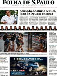 Capa do jornal Folha de S.Paulo 17/12/2018