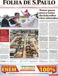 Capa do jornal Folha de S.Paulo 18/01/2018