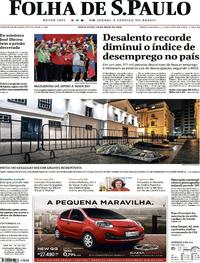 Capa do jornal Folha de S.Paulo 18/05/2018