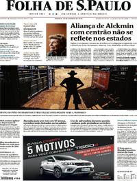 Capa do jornal Folha de S.Paulo 18/08/2018