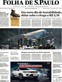 Capa do jornal Folha de S.Paulo 19/05/2018