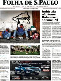 Capa do jornal Folha de S.Paulo 19/07/2018