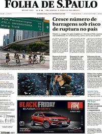 Capa do jornal Folha de S.Paulo 19/11/2018