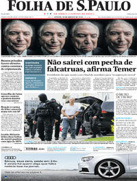 Capa do jornal Folha de S.Paulo 20/01/2018