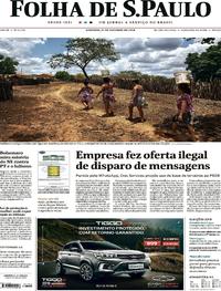 Capa do jornal Folha de S.Paulo 21/10/2018