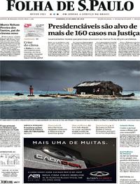 Capa do jornal Folha de S.Paulo 22/04/2018