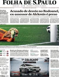 Capa do jornal Folha de S.Paulo 22/06/2018