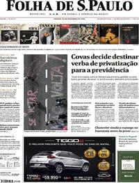 Capa do jornal Folha de S.Paulo 22/12/2018