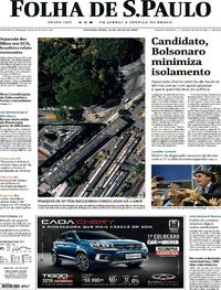 Capa do jornal Folha de S.Paulo 23/07/2018