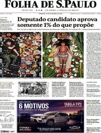 Capa do jornal Folha de S.Paulo 23/09/2018