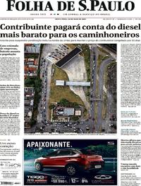 Capa do jornal Folha de S.Paulo 25/05/2018