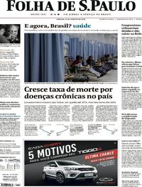 Capa do jornal Folha de S.Paulo 25/08/2018