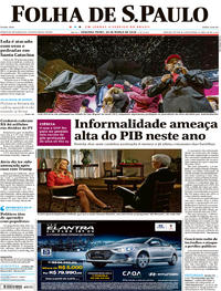 Capa do jornal Folha de S.Paulo 26/03/2018