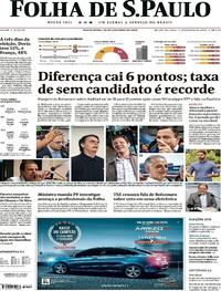 Capa do jornal Folha de S.Paulo 26/10/2018