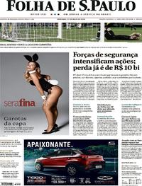 Capa do jornal Folha de S.Paulo 27/05/2018