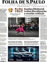Capa do jornal Folha de S.Paulo 27/08/2018