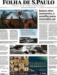 Capa do jornal Folha de S.Paulo 27/11/2018