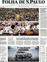 Capa do jornal Folha de S.Paulo 28/06/2018