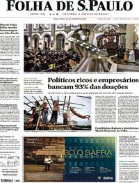 Capa do jornal Folha de S.Paulo 28/08/2018