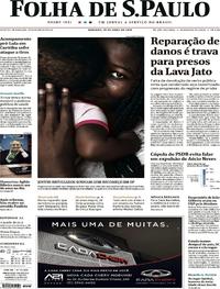 Capa do jornal Folha de S.Paulo 29/04/2018