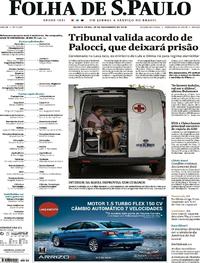 Capa do jornal Folha de S.Paulo 29/11/2018
