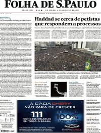 Capa do jornal Folha de S.Paulo 30/09/2018