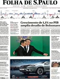 Capa do jornal Folha de S.Paulo 01/03/2019