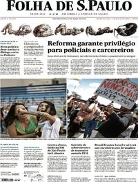 Capa do jornal Folha de S.Paulo 01/04/2019