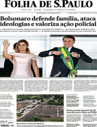 Capa do jornal Folha de S.Paulo 02/01/2019