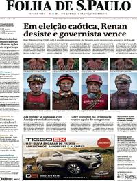 Capa do jornal Folha de S.Paulo 03/02/2019