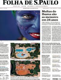 Capa do jornal Folha de S.Paulo 04/03/2019