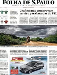 Capa do jornal Folha de S.Paulo 05/05/2019