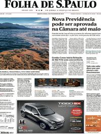Capa do jornal Folha de S.Paulo 06/02/2019