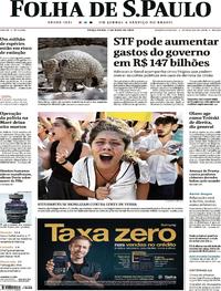 Capa do jornal Folha de S.Paulo 07/05/2019