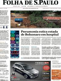 Capa do jornal Folha de S.Paulo 08/02/2019