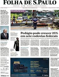 Capa do jornal Folha de S.Paulo 12/02/2019