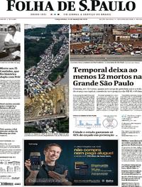 Capa do jornal Folha de S.Paulo 12/03/2019