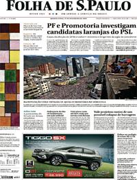Capa do jornal Folha de S.Paulo 13/02/2019