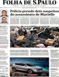Capa do jornal Folha de S.Paulo 13/03/2019