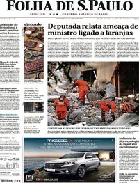 Capa do jornal Folha de S.Paulo 14/04/2019