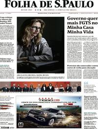 Capa do jornal Folha de S.Paulo 15/05/2019